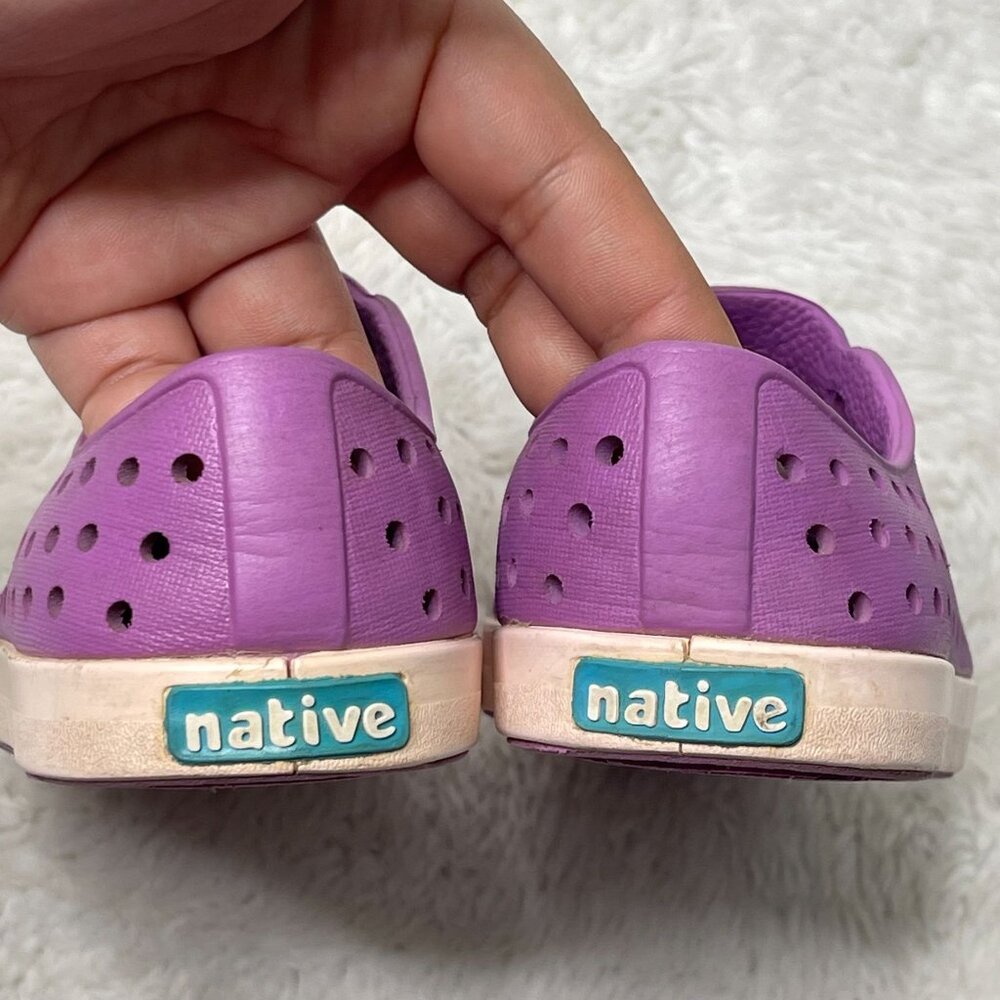 Native Kid's Purple Jefferson Rubber Washable Sneakers Slip On Shoes Size 7 - Picture 4 of 10